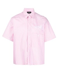 Camicia a maniche corte a righe verticali rosa di PALMER