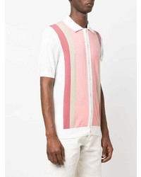 Camicia a maniche corte a righe verticali rosa di Tagliatore