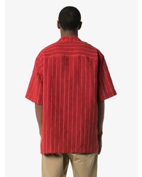 Camicia a maniche corte a righe verticali rossa di Nicholas Daley