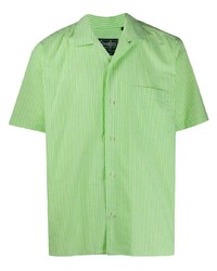 Camicia a maniche corte a righe verticali verde di Gitman Vintage
