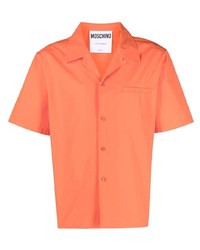 Camicia a maniche corte arancione di Moschino