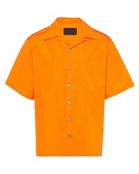 Camicia a maniche corte arancione di Prada