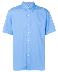 Camicia a maniche corte azzurra di Polo Ralph Lauren