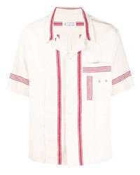 Camicia a maniche corte bianca e rossa di Maison Margiela
