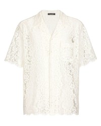 Camicia a maniche corte bianca di Dolce & Gabbana