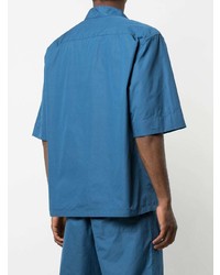 Camicia a maniche corte blu di Jil Sander