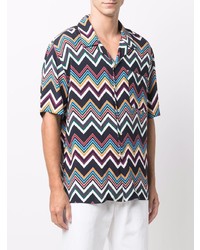 Camicia a maniche corte con motivo a zigzag multicolore di Missoni