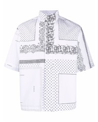 Camicia a maniche corte con stampa cachemire bianca di Givenchy