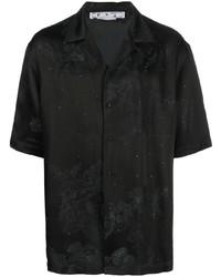 Camicia a maniche corte decorata nera di Off-White