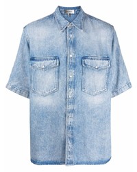 Camicia a maniche corte di jeans azzurra di Isabel Marant