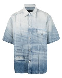 Camicia a maniche corte di jeans stampata azzurra di Botter