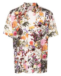 Camicia a maniche corte di lino a fiori multicolore di OSKLEN