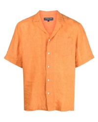 Camicia a maniche corte di lino arancione di Frescobol Carioca