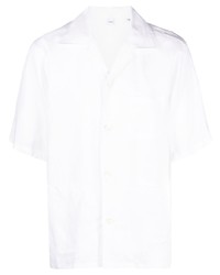 Camicia a maniche corte di lino bianca di Aspesi