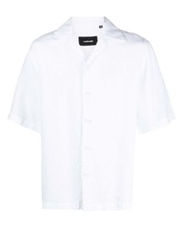 Camicia a maniche corte di lino bianca di Costumein