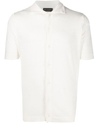 Camicia a maniche corte di lino bianca di Dell'oglio