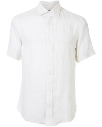 Camicia a maniche corte di lino bianca di Gieves & Hawkes