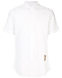 Camicia a maniche corte di lino bianca di Kent & Curwen