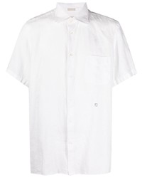 Camicia a maniche corte di lino bianca di Massimo Alba