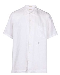 Camicia a maniche corte di lino bianca di Massimo Alba