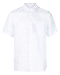 Camicia a maniche corte di lino bianca di Paul & Shark