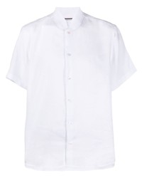 Camicia a maniche corte di lino bianca di PMD