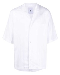 Camicia a maniche corte di lino bianca di PT TORINO