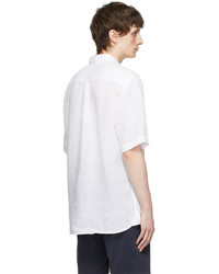 Camicia a maniche corte di lino bianca di Sunspel