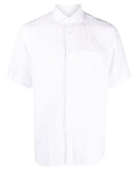 Camicia a maniche corte di lino bianca di Xacus