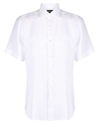 Camicia a maniche corte di lino bianca di Z Zegna