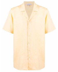 Camicia a maniche corte di lino gialla di Manuel Ritz