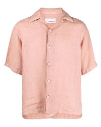 Camicia a maniche corte di lino rosa di Costumein