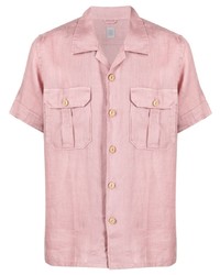 Camicia a maniche corte di lino rosa di Eleventy