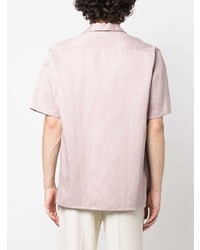 Camicia a maniche corte di lino rosa di Brioni
