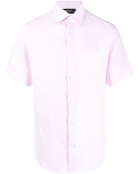 Camicia a maniche corte di lino rosa di Z Zegna
