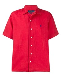 Camicia a maniche corte di lino rossa di Polo Ralph Lauren