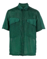 Camicia a maniche corte di lino verde scuro di Transit