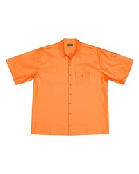 Camicia a maniche corte di seta arancione di Balenciaga