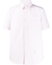 Camicia a maniche corte di seta rosa di Thom Browne