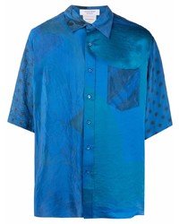 Camicia a maniche corte di seta stampata acqua di Marine Serre