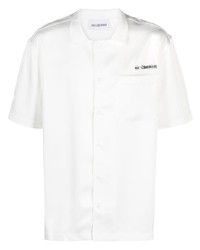 Camicia a maniche corte di seta stampata bianca di Han Kjobenhavn