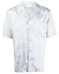 Camicia a maniche corte di seta stampata grigia di Han Kjobenhavn