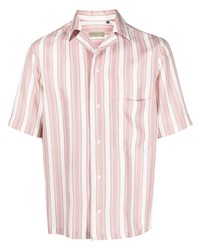 Camicia a maniche corte di seta stampata rosa di Corneliani
