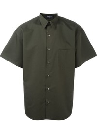 Camicia a maniche corte di seta verde oliva di Ports 1961