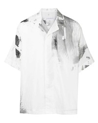 Camicia a maniche corte effetto tie-dye bianca di Julius