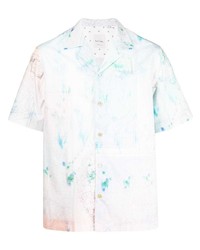 Camicia a maniche corte effetto tie-dye bianca di Paul Smith