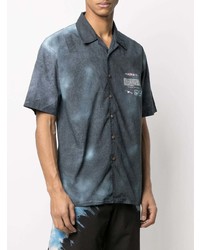 Camicia a maniche corte effetto tie-dye blu scuro di Mauna Kea