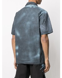 Camicia a maniche corte effetto tie-dye blu scuro di Mauna Kea