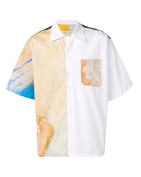 Camicia a maniche corte effetto tie-dye multicolore di Marni