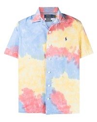 Camicia a maniche corte effetto tie-dye multicolore di Polo Ralph Lauren